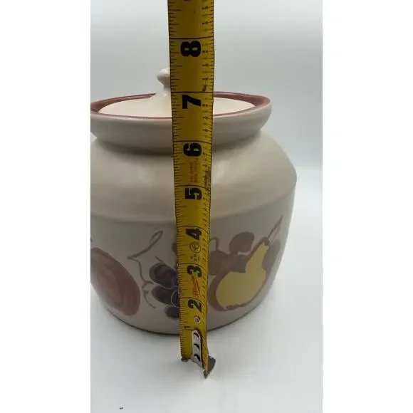 Vintage Chatham Pottery Unmarked Fruit Motif Pottery Cookie Jar - Picture 3 of 8